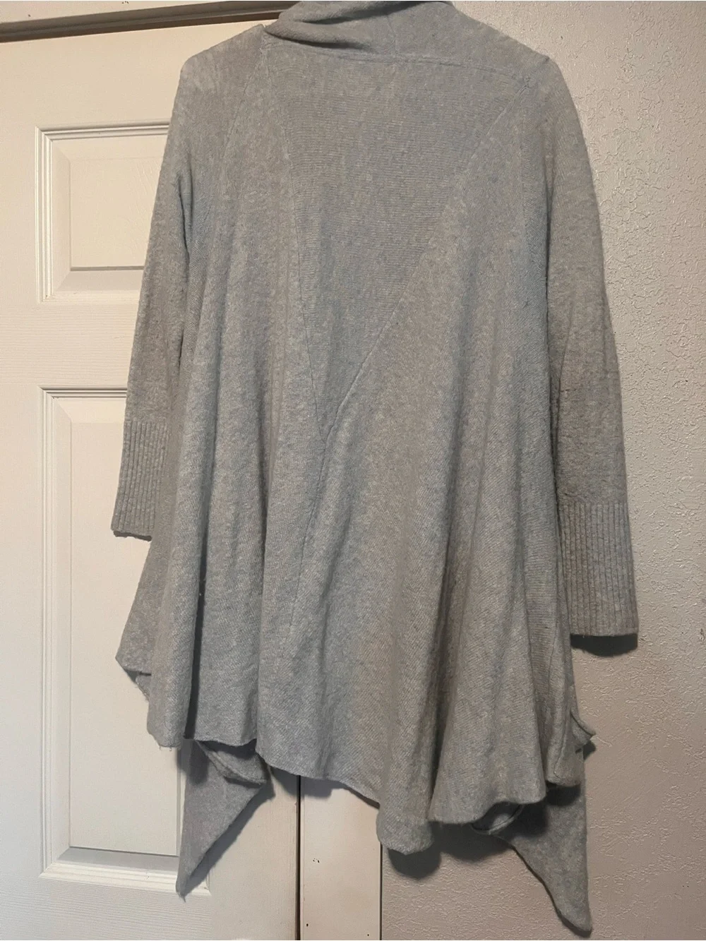 Free People Light Gray Draped Open Cardigan